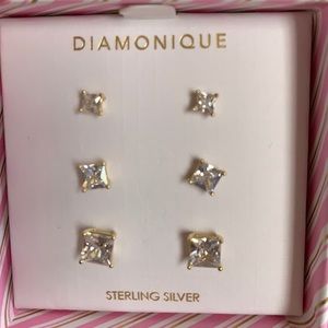 Diamonique sterling silver earrings